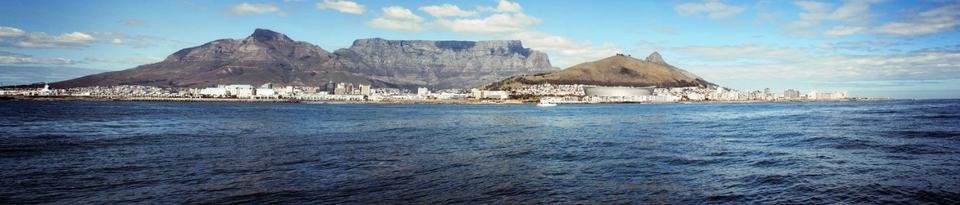 Table Mountain and Cape Town seen from across Table Bay.